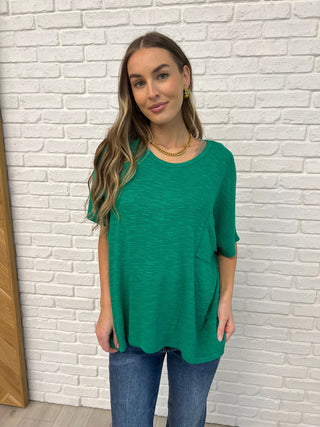 Basically Flowing Dolman Sleeve Top in Kelly Green-Womens-Ave Shops-Motis & Co Boutique, Women's Fashion Boutique in Carthage, Missouri