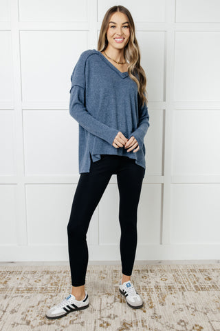 Basically Freezing Brushed Hacci Top in Dusty Blue-Long Sleeves-Ave Shops-Motis & Co Boutique, Women's Fashion Boutique in Carthage, Missouri