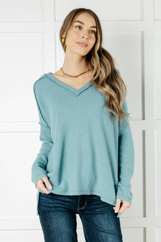 Basically Freezing Brushed Hacci Top in Dusty Teal-Long Sleeves-Ave Shops-Motis & Co Boutique, Women's Fashion Boutique in Carthage, Missouri