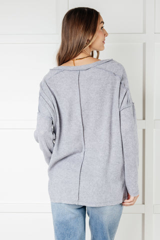 Basically Freezing Brushed Hacci Top in Heather Grey-Long Sleeves-Ave Shops-Motis & Co Boutique, Women's Fashion Boutique in Carthage, Missouri