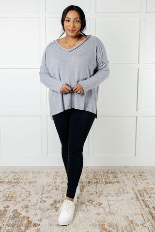 Basically Freezing Brushed Hacci Top in Heather Grey-Long Sleeves-Ave Shops-Motis & Co Boutique, Women's Fashion Boutique in Carthage, Missouri