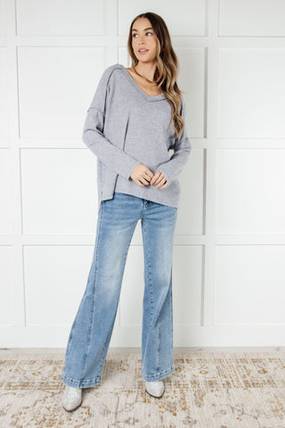 Basically Freezing Brushed Hacci Top in Heather Grey-Long Sleeves-Ave Shops-Motis & Co Boutique, Women's Fashion Boutique in Carthage, Missouri