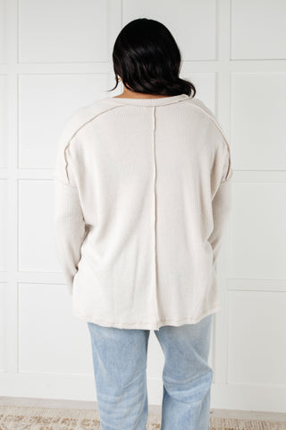 Basically Freezing Brushed Hacci Top in Sand Beige-Long Sleeves-Ave Shops-Motis & Co Boutique, Women's Fashion Boutique in Carthage, Missouri