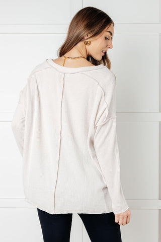 Basically Freezing Brushed Hacci Top in Sand Beige-Long Sleeves-Ave Shops-Motis & Co Boutique, Women's Fashion Boutique in Carthage, Missouri