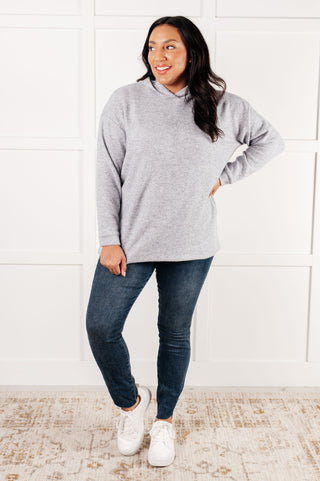 Basically My Favorite Hooded Pullover in Heather Grey-Pullovers-Ave Shops-Motis & Co Boutique, Women's Fashion Boutique in Carthage, Missouri