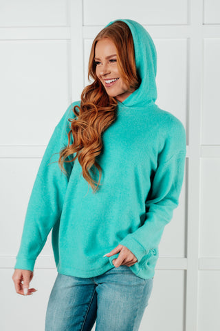 Basically My Favorite Hooded Pullover in Turquoise-Pullovers-Ave Shops-Motis & Co Boutique, Women's Fashion Boutique in Carthage, Missouri