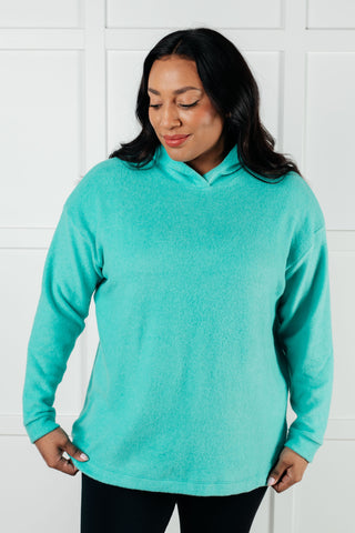 Basically My Favorite Hooded Pullover in Turquoise-Pullovers-Ave Shops-Motis & Co Boutique, Women's Fashion Boutique in Carthage, Missouri