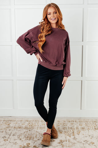 Beyond the Basics Pullover in Eggplant-Pullovers-Ave Shops-Motis & Co Boutique, Women's Fashion Boutique in Carthage, Missouri