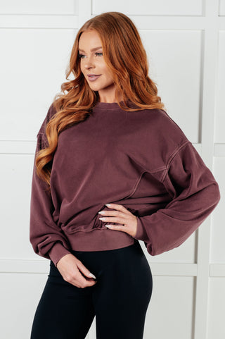 Beyond the Basics Pullover in Eggplant-Pullovers-Ave Shops-Motis & Co Boutique, Women's Fashion Boutique in Carthage, Missouri