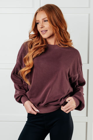 Beyond the Basics Pullover in Eggplant-Pullovers-Ave Shops-Motis & Co Boutique, Women's Fashion Boutique in Carthage, Missouri