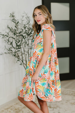 Bless Your Love Tiered Dress in Ivory, Orange and Mint-Dresses-Ave Shops-Motis & Co Boutique, Women's Fashion Boutique in Carthage, Missouri