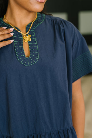 Boot Scootin' Boogie Tiered Dress in Navy-Dresses-Ave Shops-Motis & Co Boutique, Women's Fashion Boutique in Carthage, Missouri