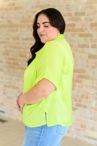 Bright Idea Button Down in Citrus-Short Sleeves-Ave-Motis & Co Boutique, Women's Fashion Boutique in Carthage, Missouri