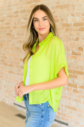 Bright Idea Button Down in Citrus-Short Sleeves-Ave-Motis & Co Boutique, Women's Fashion Boutique in Carthage, Missouri