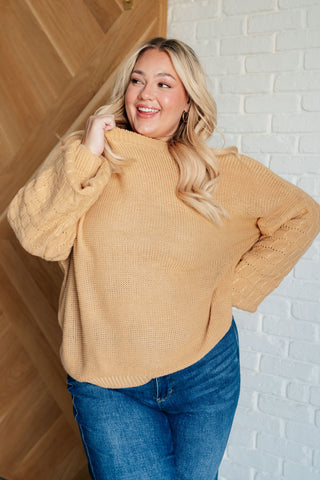 Bubbly Personality Bubble Sleeve Sweater in Wheat-Tops-Ave Shops-Motis & Co Boutique, Women's Fashion Boutique in Carthage, Missouri