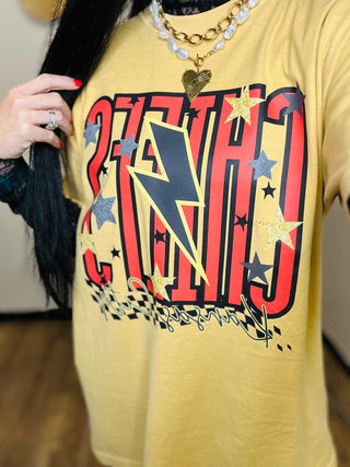 Chiefs Lightning Bolt Football Graphic Tee-Graphic Tees-Motis & CO-Motis & Co Boutique, Women's Fashion Boutique in Carthage, Missouri