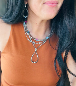 Desert Golden Hills Turquoise & Pearl Necklace