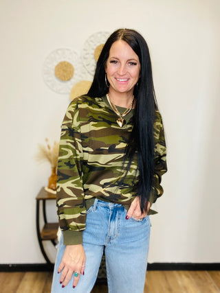Long Sleeve Camo Sweatshirt - Emma-Pullovers-Very J-Motis & Co Boutique, Women's Fashion Boutique in Carthage, Missouri