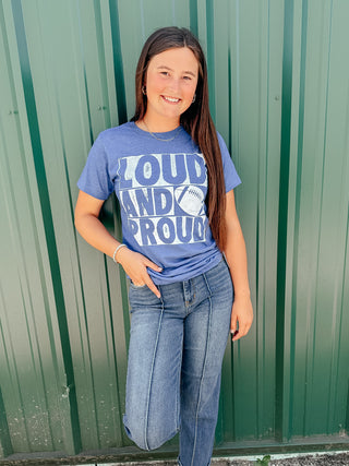 Loud and Proud Blue Graphic Tee-Graphic Tees-P&PD-Motis & Co Boutique, Women's Fashion Boutique in Carthage, Missouri