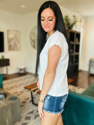 Tonya Relaxed Rolled Sleeve Tee-Short Sleeves-Zenana-Motis & Co Boutique, Women's Fashion Boutique in Carthage, Missouri