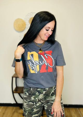 KC Grey Football Graphic Tee-Graphic Tees-Motis & CO-Motis & Co Boutique, Women's Fashion Boutique in Carthage, Missouri