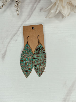 Cowboy Narrow Oval Leather Earrings-Earrings-RC-Motis & Co Boutique, Women's Fashion Boutique in Carthage, Missouri