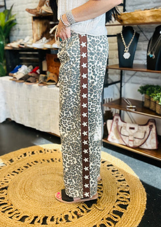 Sebastian Star Stripe Leopard Pants-Pants-Veveret-Motis & Co Boutique, Women's Fashion Boutique in Carthage, Missouri
