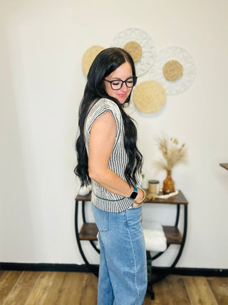 Finley Green Ribbed Knit Sweater Vest-Sweaters-Very J-Motis & Co Boutique, Women's Fashion Boutique in Carthage, Missouri