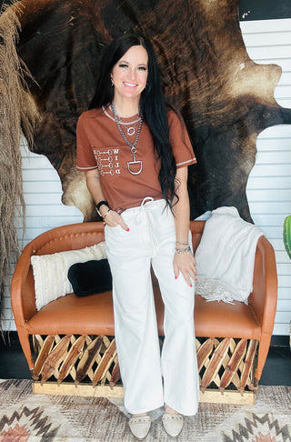 Wild Heart Brown Bit Tee-Short Sleeves-Lucky & Blessed-Motis & Co Boutique, Women's Fashion Boutique in Carthage, Missouri