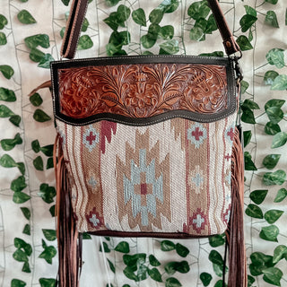 Mercury Hand Tooled Myra Fringed Bag-Handbags-Myra-Motis & Co Boutique, Women's Fashion Boutique in Carthage, Missouri