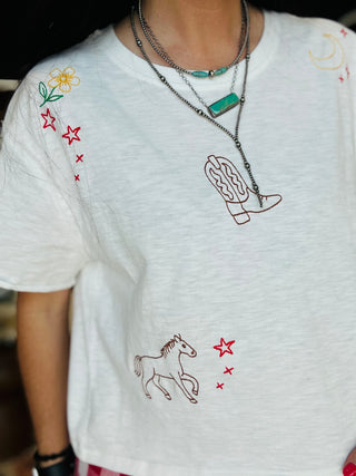 Olivia Western Embroidered Tee-Graphic Tees-Taelynn-Motis & Co Boutique, Women's Fashion Boutique in Carthage, Missouri