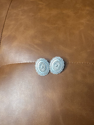 Austin Silver Concho Earrings-Earrings-Western Elite-Motis & Co Boutique, Women's Fashion Boutique in Carthage, Missouri