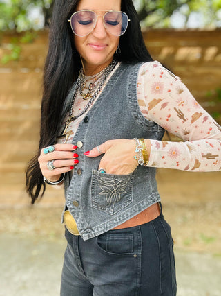 Desert Dreams Sheer Mesh Top-Long Sleeves-Howdy Hanny-Motis & Co Boutique, Women's Fashion Boutique in Carthage, Missouri