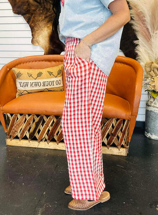 Carl Checkered Wide Leg Pants-Pants-Very J-Motis & Co Boutique, Women's Fashion Boutique in Carthage, Missouri