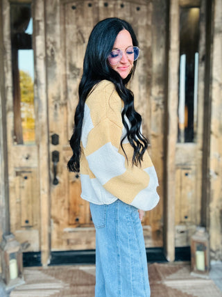 Cora Striped Mock Neck Sweater-Sweaters-POL-Motis & Co Boutique, Women's Fashion Boutique in Carthage, Missouri