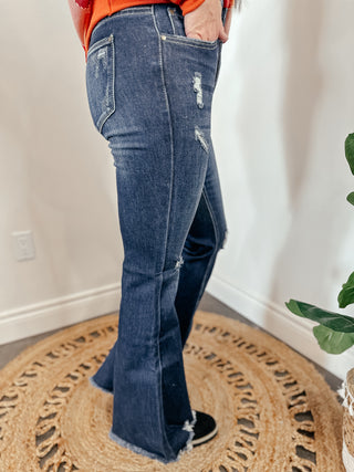 Travis Destroyed Super Flare Jeans-Jeans-rc-Motis & Co Boutique, Women's Fashion Boutique in Carthage, Missouri