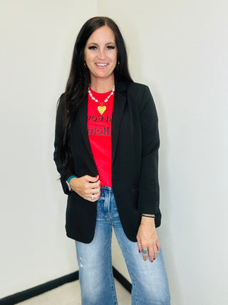 Classic Open Front Blazer in Black - Ruth-Blazers-Zenana-Motis & Co Boutique, Women's Fashion Boutique in Carthage, Missouri