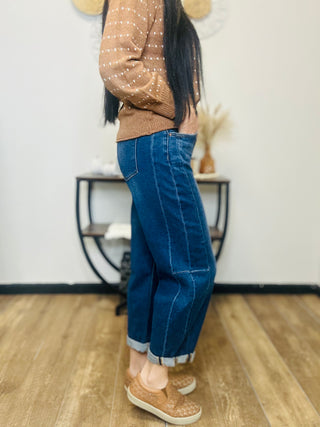 Burt High Rise Risen Barrel Jeans-jeans-Risen-Motis & Co Boutique, Women's Fashion Boutique in Carthage, Missouri
