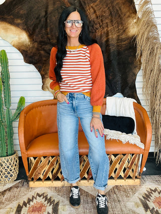 Farrah Ragland Striped Sweater-Sweaters-Lovlov-Motis & Co Boutique, Women's Fashion Boutique in Carthage, Missouri