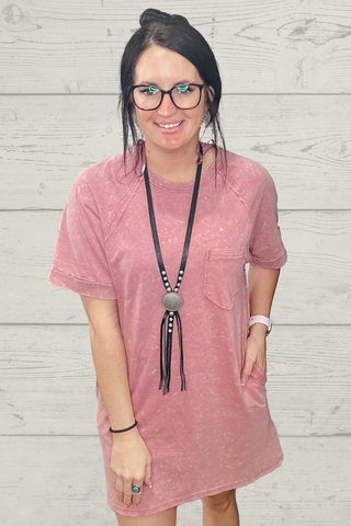 Kicking it Casual T-Shirt Dress Pink-Dresses-Very J-Motis & Co Boutique, Women's Fashion Boutique in Carthage, Missouri