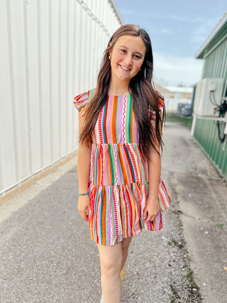 Life's A Party Tiered Stripe Dress-Dresses-staccato-Motis & Co Boutique, Women's Fashion Boutique in Carthage, Missouri