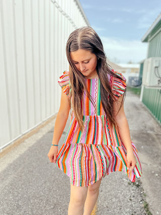 Life's A Party Tiered Stripe Dress-Dresses-staccato-Motis & Co Boutique, Women's Fashion Boutique in Carthage, Missouri