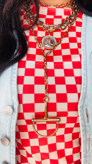 D Ring Snaffle Bit Gold Necklace-Necklaces-ChanSutt-Motis & Co Boutique, Women's Fashion Boutique in Carthage, Missouri