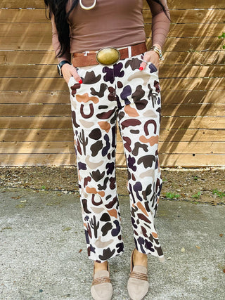 Wes Western Camo Print Pants-Pants-Turquoise Haven-Motis & Co Boutique, Women's Fashion Boutique in Carthage, Missouri