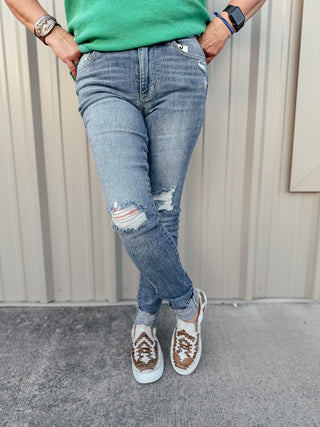 Cliff Cuffed Destroyed Skinny Jeans-Jeans-Judy Blue-Motis & Co Boutique, Women's Fashion Boutique in Carthage, Missouri