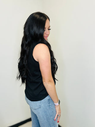 Catalina Casual Black Tank Top-Tanks-Andree-Motis & Co Boutique, Women's Fashion Boutique in Carthage, Missouri