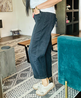 Jake Black Cropped Barrel Jeans-Jeans-Risen-Motis & Co Boutique, Women's Fashion Boutique in Carthage, Missouri