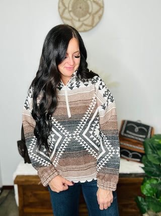 Camille Woven Aztec Pullover-Pullovers-Very J-Motis & Co Boutique, Women's Fashion Boutique in Carthage, Missouri