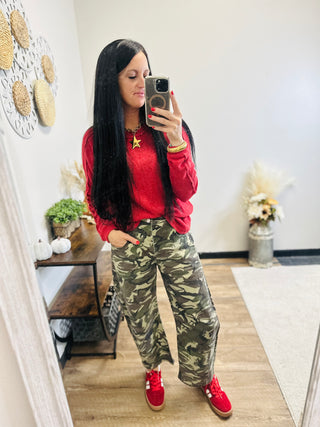 Brushed Ribbed Long Sleeve Red Top - Alaina-Long Sleeves-Zenana-Motis & Co Boutique, Women's Fashion Boutique in Carthage, Missouri