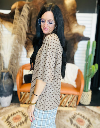 Howdy Dotty Knit Top-Short Sleeves-2 Fly-Motis & Co Boutique, Women's Fashion Boutique in Carthage, Missouri